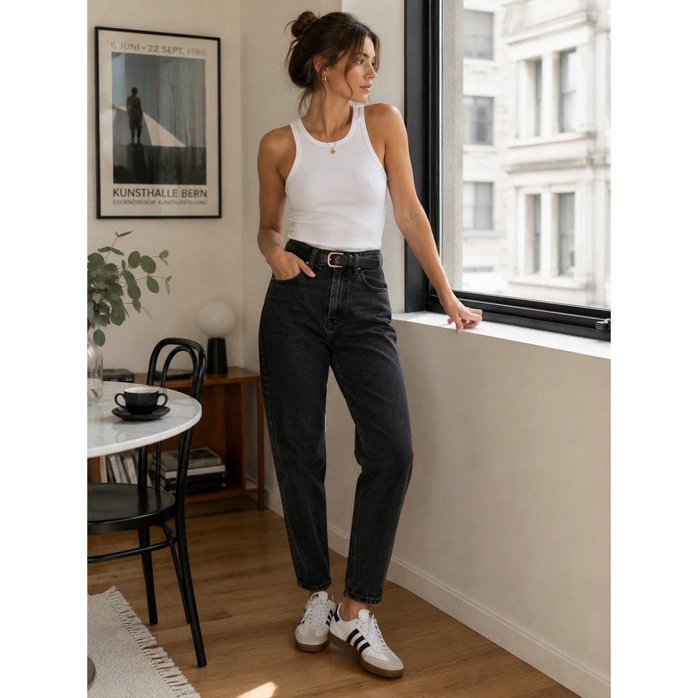 Vintage USA Made Levi's 521 1996 Black Mom Jeans High Rise Tapered Women 6 Short